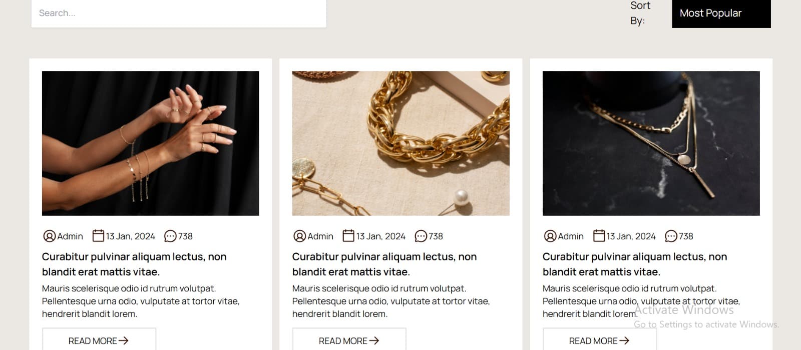 JEWELLERY – E-Commerce App